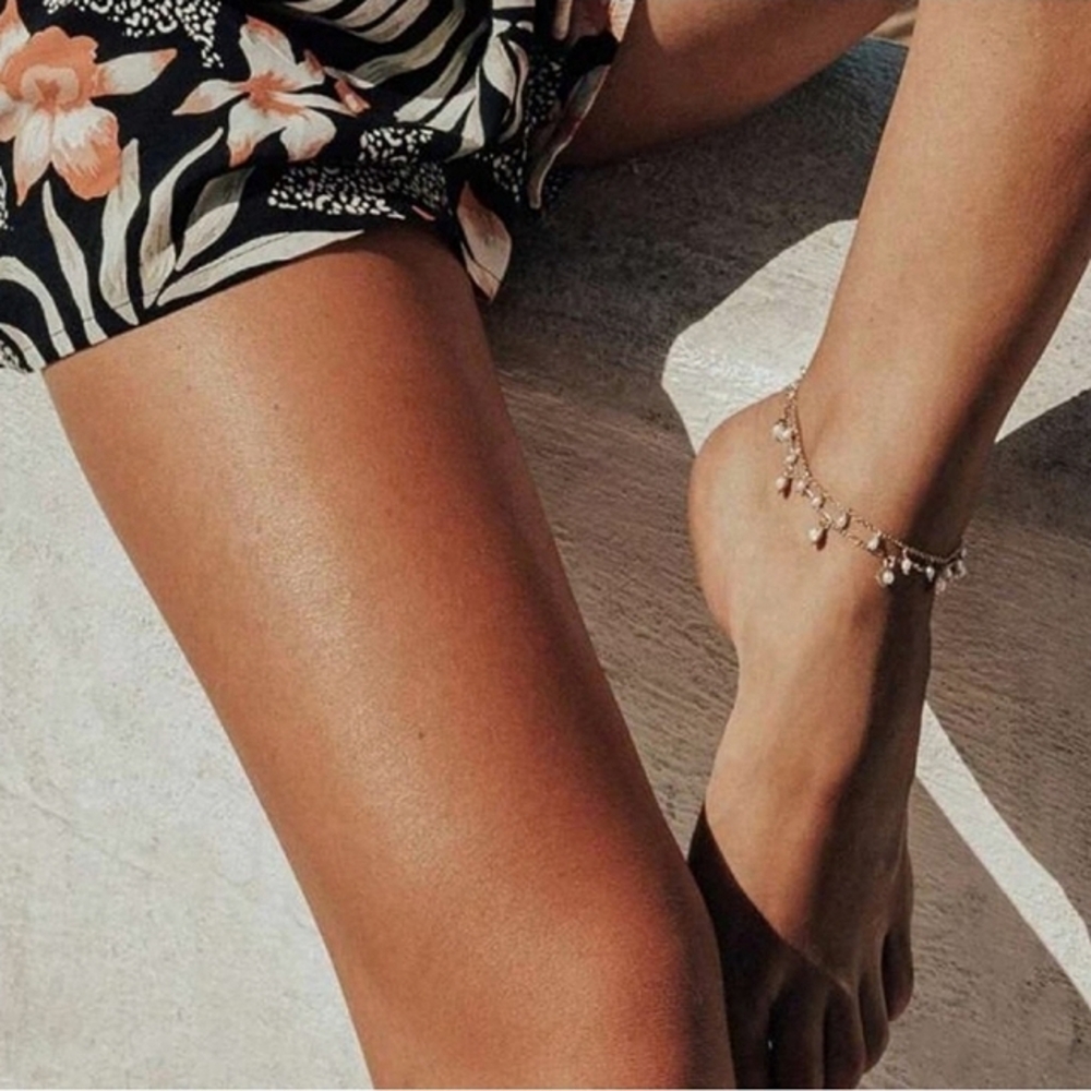 Anthropologie Real Pearl Anklet